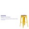 Merrick Lane Dalton Series Backless Metal Dining Stool with Wooden Seat for Indoor Use